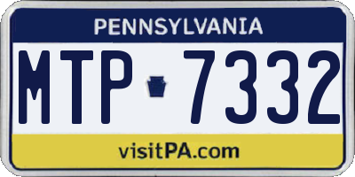 PA license plate MTP7332