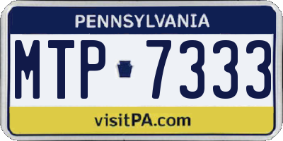 PA license plate MTP7333