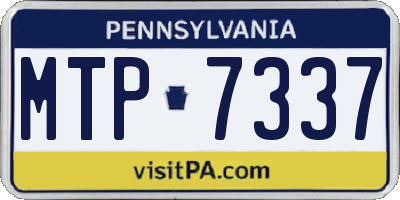 PA license plate MTP7337