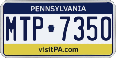 PA license plate MTP7350