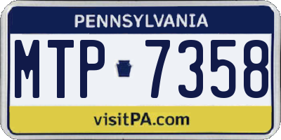 PA license plate MTP7358