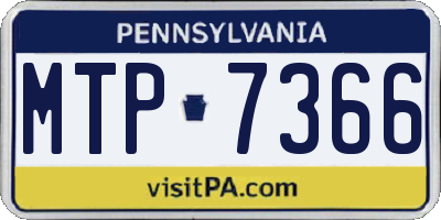 PA license plate MTP7366