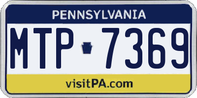 PA license plate MTP7369