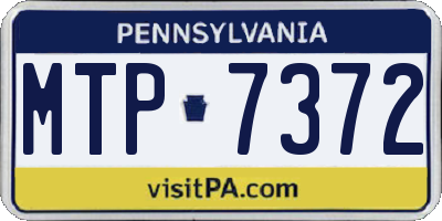 PA license plate MTP7372