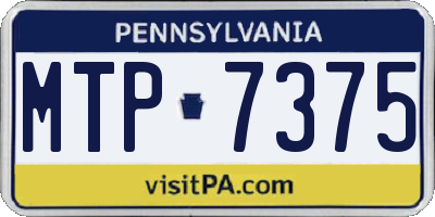 PA license plate MTP7375