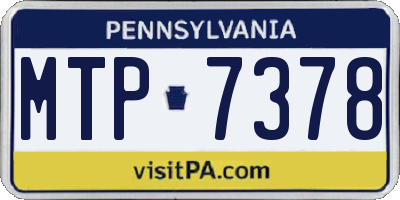 PA license plate MTP7378