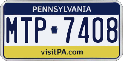 PA license plate MTP7408
