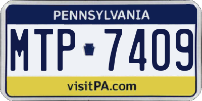 PA license plate MTP7409
