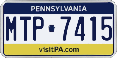 PA license plate MTP7415