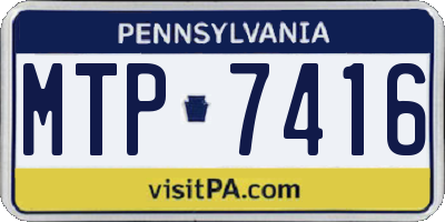 PA license plate MTP7416