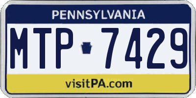 PA license plate MTP7429