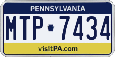 PA license plate MTP7434