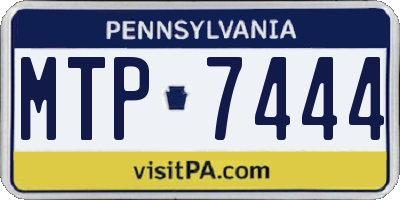 PA license plate MTP7444