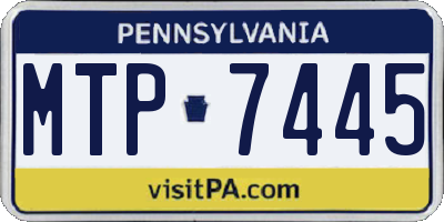PA license plate MTP7445
