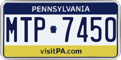 PA license plate MTP7450