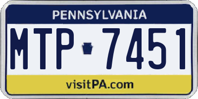 PA license plate MTP7451