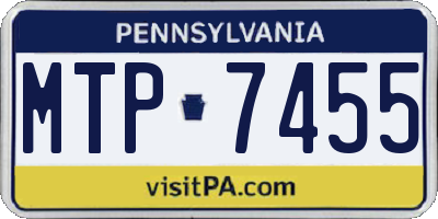 PA license plate MTP7455