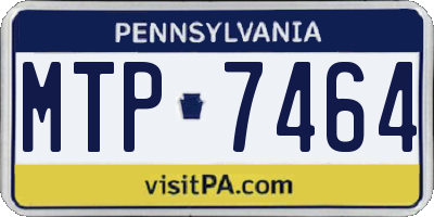 PA license plate MTP7464
