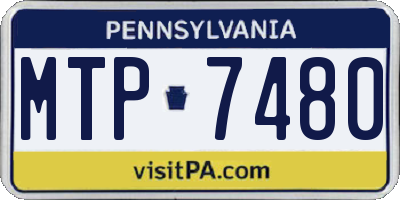 PA license plate MTP7480