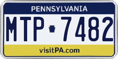 PA license plate MTP7482