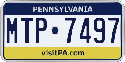 PA license plate MTP7497