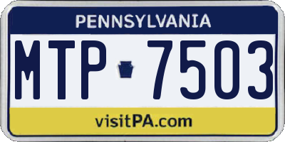 PA license plate MTP7503