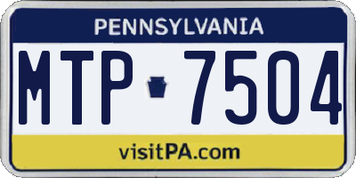 PA license plate MTP7504