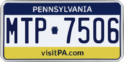PA license plate MTP7506