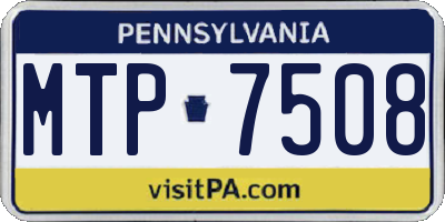 PA license plate MTP7508
