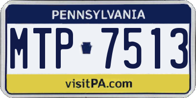 PA license plate MTP7513