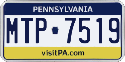 PA license plate MTP7519