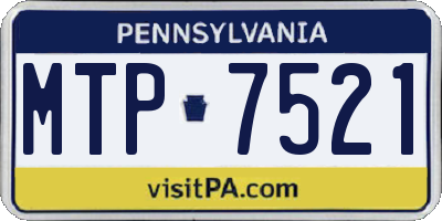 PA license plate MTP7521