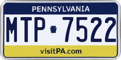 PA license plate MTP7522
