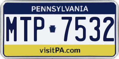 PA license plate MTP7532
