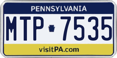 PA license plate MTP7535