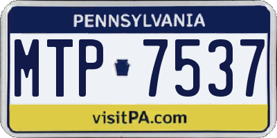 PA license plate MTP7537