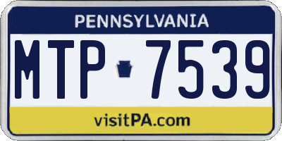 PA license plate MTP7539