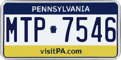 PA license plate MTP7546
