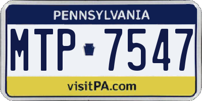 PA license plate MTP7547