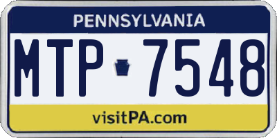 PA license plate MTP7548