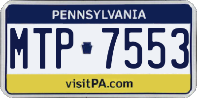 PA license plate MTP7553