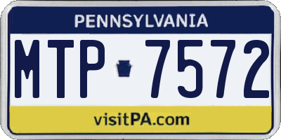 PA license plate MTP7572