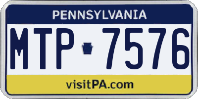 PA license plate MTP7576