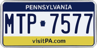 PA license plate MTP7577