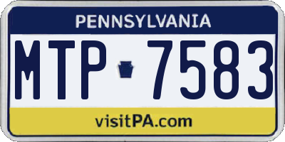 PA license plate MTP7583