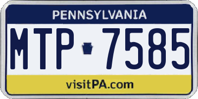 PA license plate MTP7585