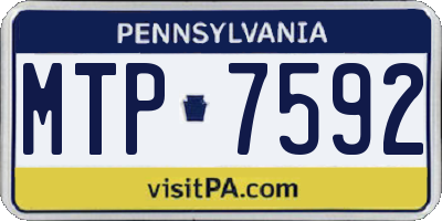 PA license plate MTP7592