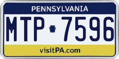 PA license plate MTP7596
