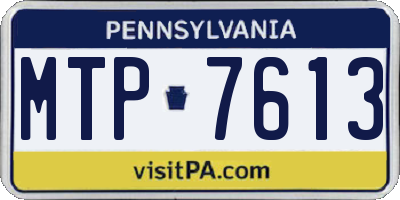 PA license plate MTP7613
