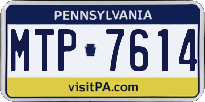 PA license plate MTP7614